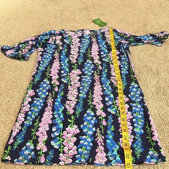 New! LILLY PULITZER size M navy floral somerset dress